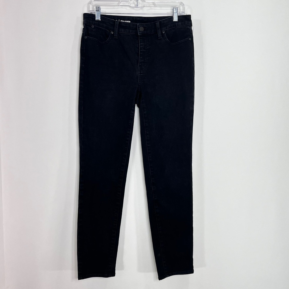 Talbots Flawless Slim Ankle Jeans Womens 4 Black High Rise Stretch Denim Pants